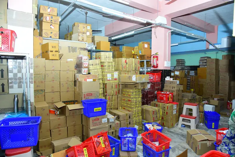 Incoming stock and cartons